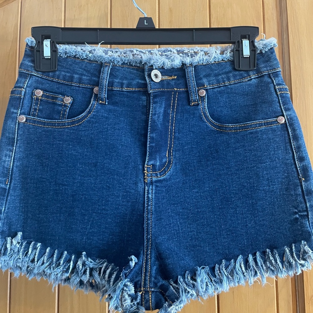 POL Distressed Blue Denim Shorts